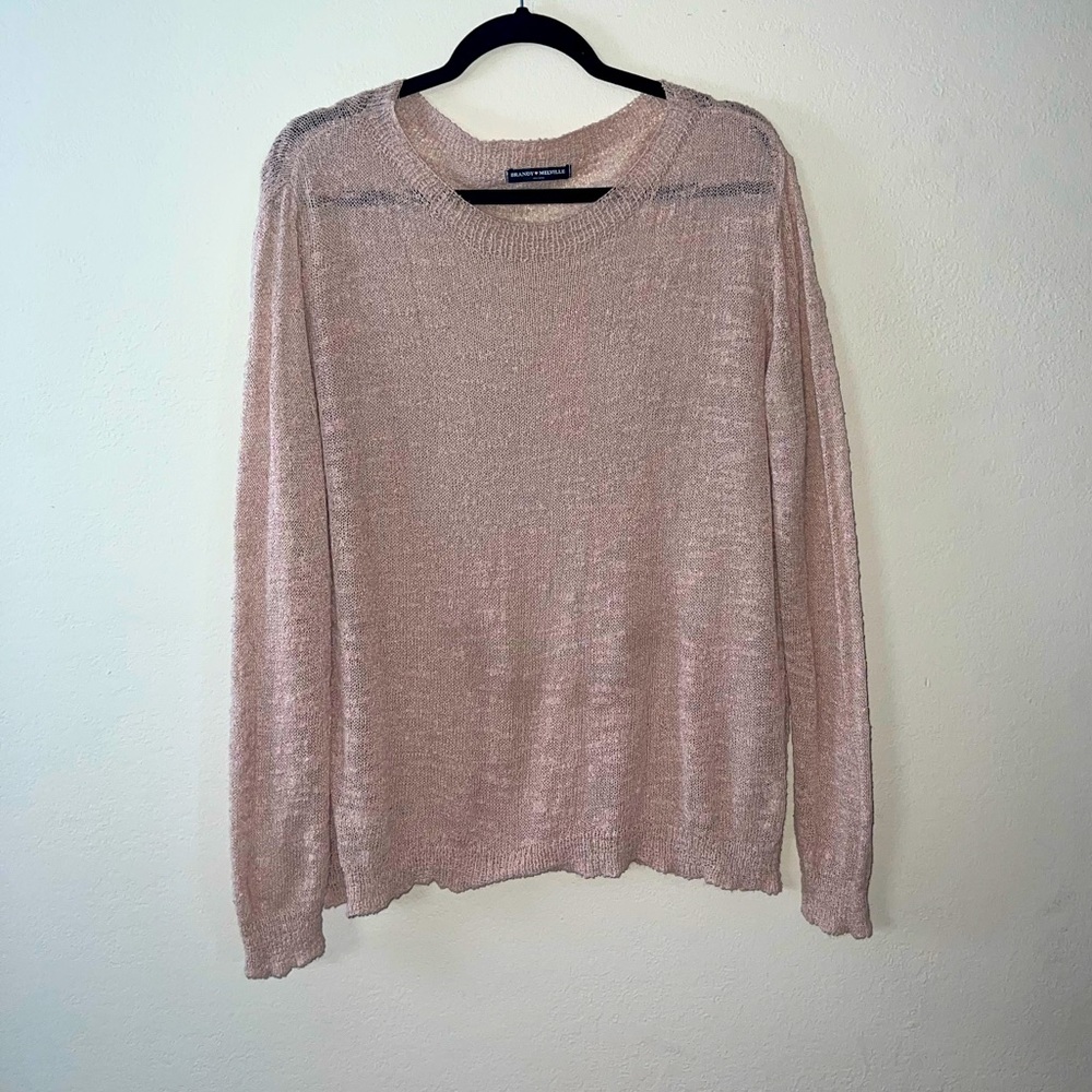 Brandy Melville, size OS, full baby pink, knit sweater
